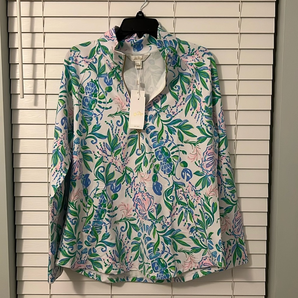 NWT- Lilly Pulitzer quarter zip, skipper popover size L
